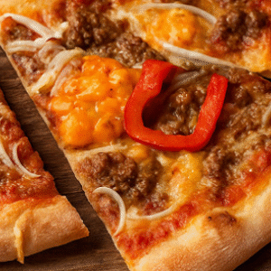 MEXICAINE (Sauce Barbecue, Fromage, Viande hachée, Merguez, Œuf)
