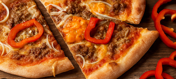 MEXICAINE (Sauce Barbecue, Fromage, Viande hachée, Merguez, Œuf)