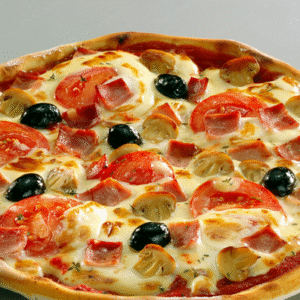 REINE (Sauce Tomate, Fromage, Jambon de Dinde, Champignon)